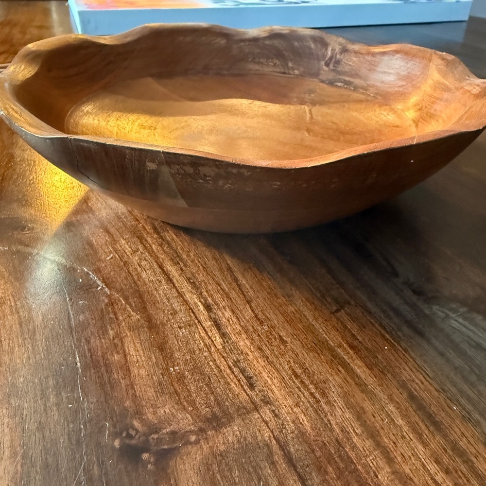Acacia Wooden Salad Bowl Set - Picture 5 of 6